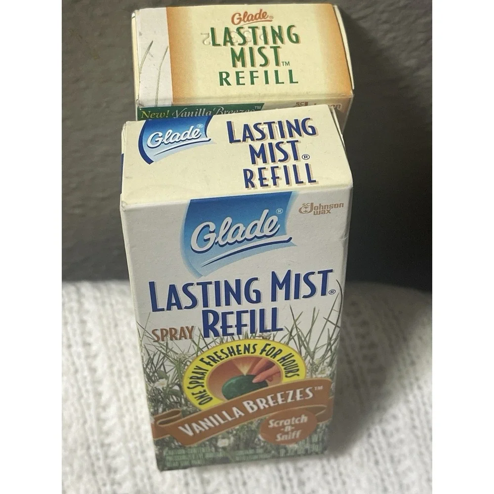 Glade Lasting Mist Refill 1995/6 Discontinued Set Of 3 One Open 2 Sealed Vanilla - Picture 3 of 7